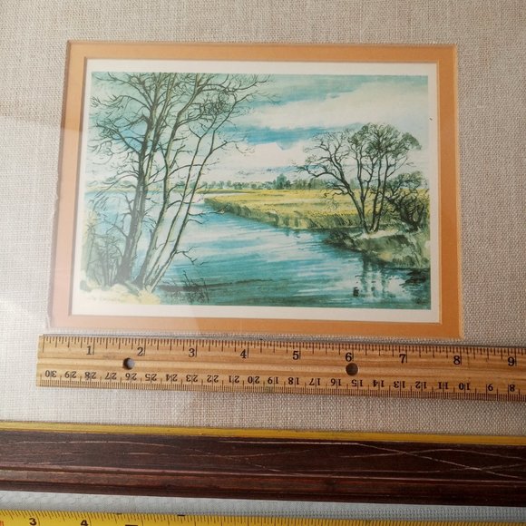 Vintage River Marsh Landscape Scene by Alex Secher Framed by Design Arts #2823 - Picture 4 of 6